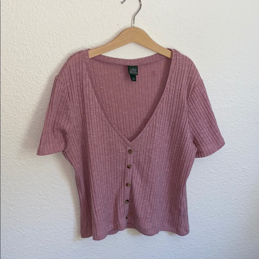 Blush pink v-neck top